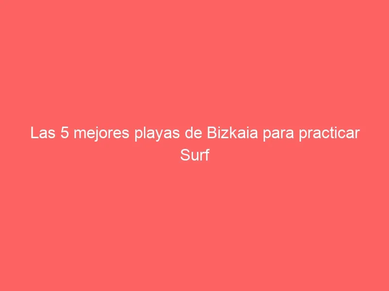 Las 5 mejores playas de Bizkaia para practicar Surf